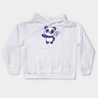 Cute Panda With Question Mark Cartoon Kids Hoodie